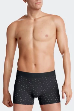 Set of 2 navy blue solid and micro pattern stretch cotton boxers