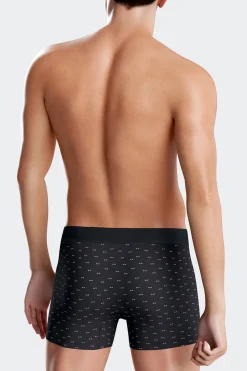 Set of 2 navy blue solid and micro pattern stretch cotton boxers