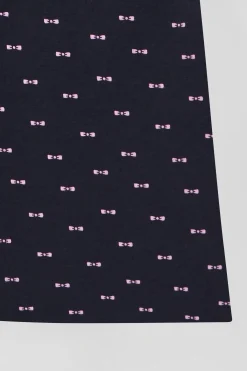 Set of 2 navy blue solid and micro pattern stretch cotton boxers