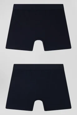 Set of 2 navy blue stretch cotton boxers