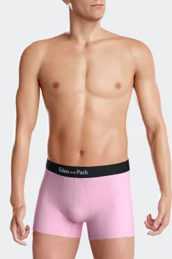 Set of 3 pink solid stretch cotton boxers
