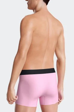 Set of 3 pink solid stretch cotton boxers