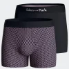 Set of 2 pink stretch cotton boxers with graphic micro patterns