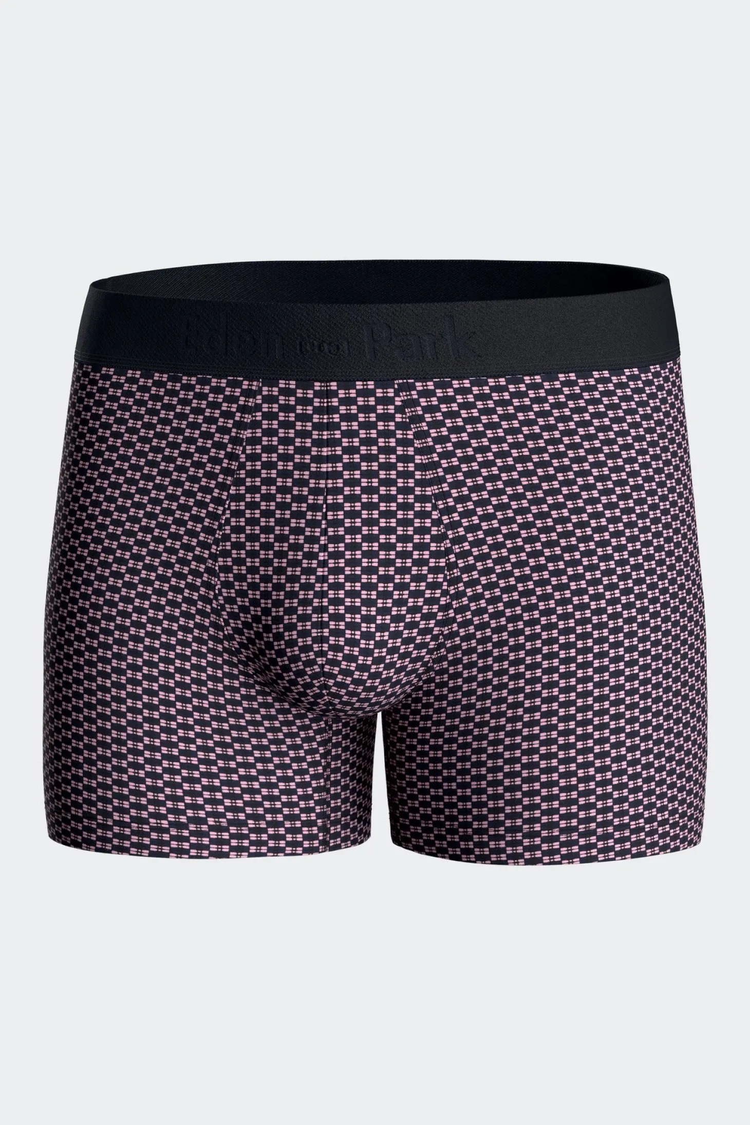 Set of 2 pink stretch cotton boxers with graphic micro patterns
