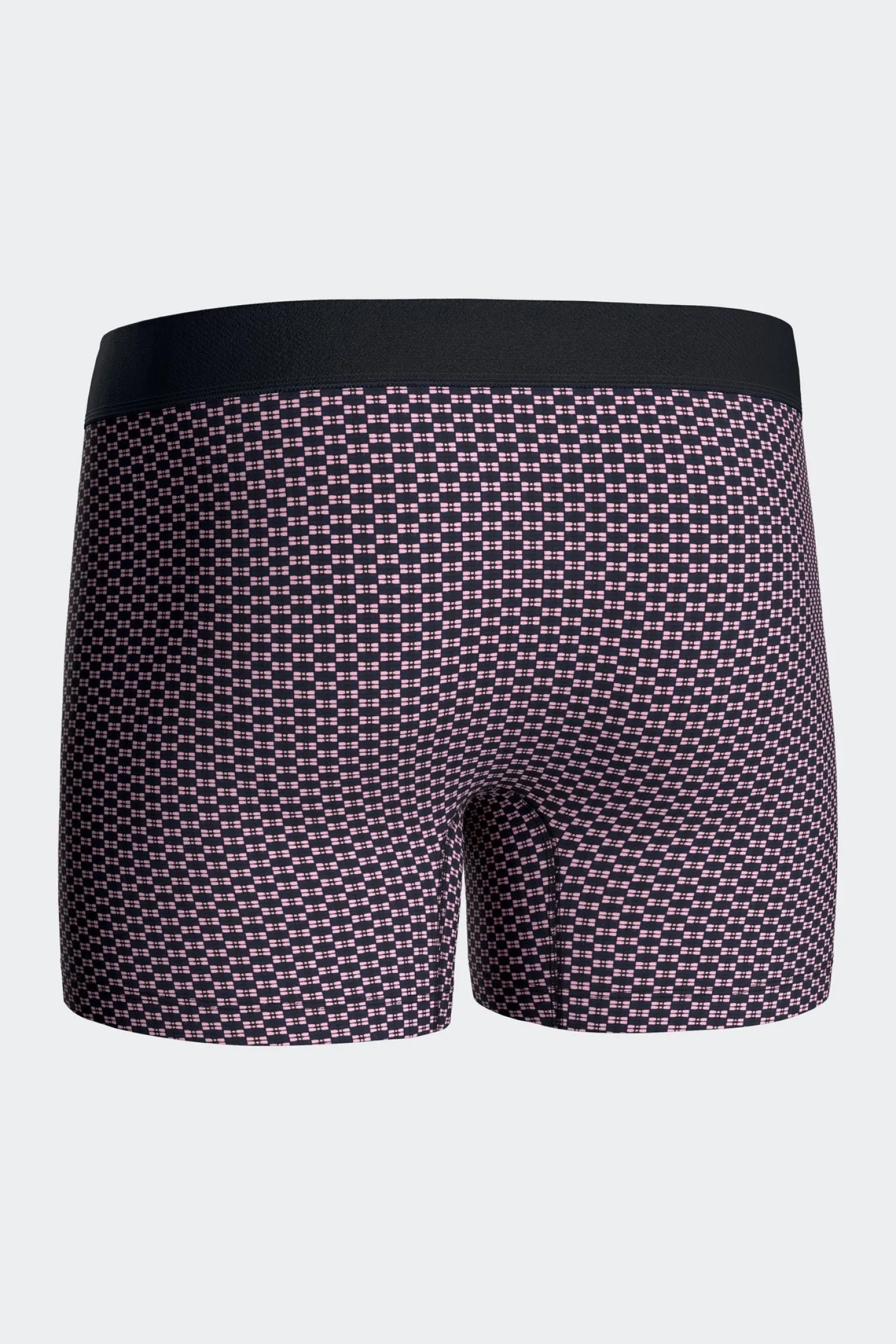 Set of 2 pink stretch cotton boxers with graphic micro patterns