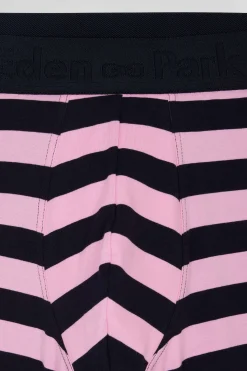Set of 2 pink striped and solid stretch cotton boxers