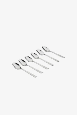 Set of 6 stainless steel dessert spoons