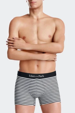 Set of 2 white and striped stretch cotton boxers