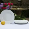 Set of 6 White Limoges porcelain dessert plates