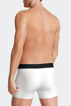 Set of 3 white solid stretch cotton boxers