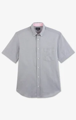 Short sleeved grey cotton shirt