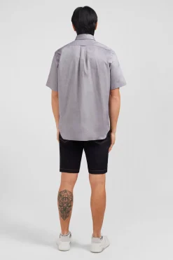 Short sleeved grey cotton shirt