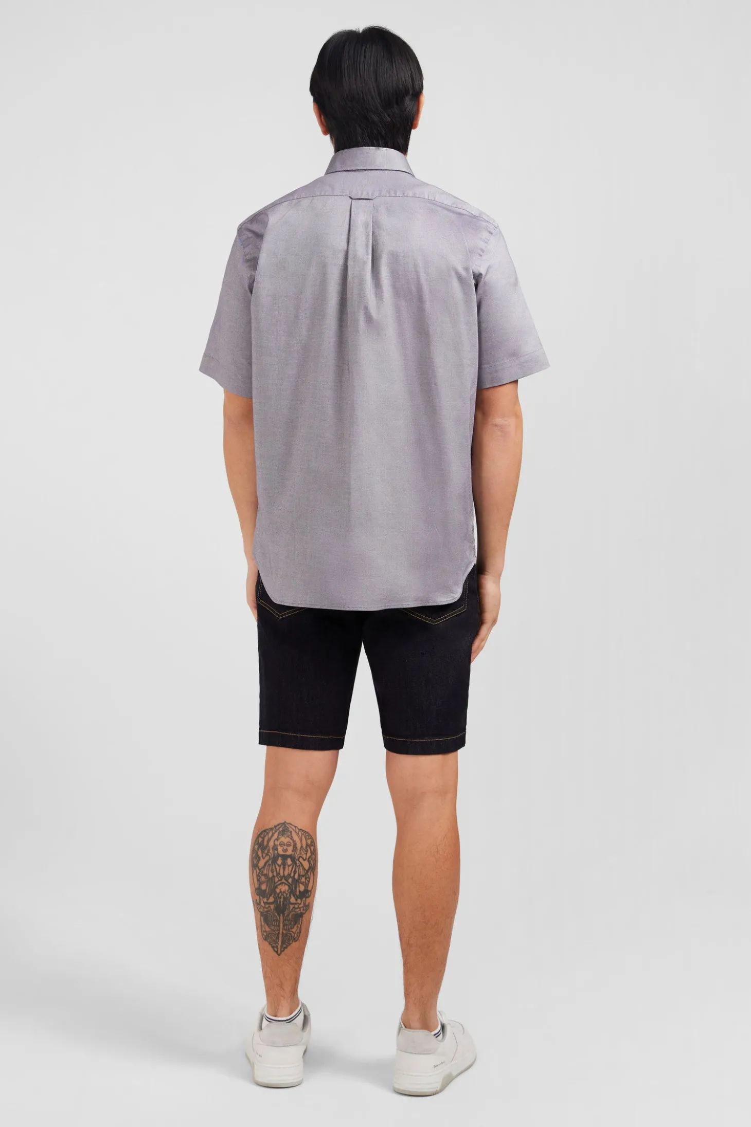 Short sleeved grey cotton shirt