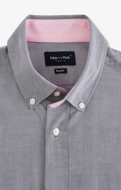 Short sleeved grey cotton shirt