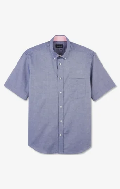 Short sleeved navy cotton shirt