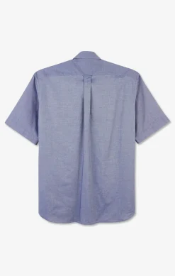 Short sleeved navy cotton shirt