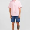 Short sleeved pink cotton shirt