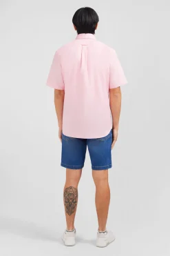 Short sleeved pink cotton shirt