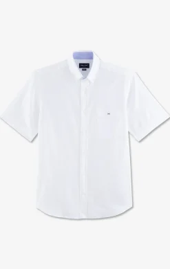 Short sleeved white cotton shirt