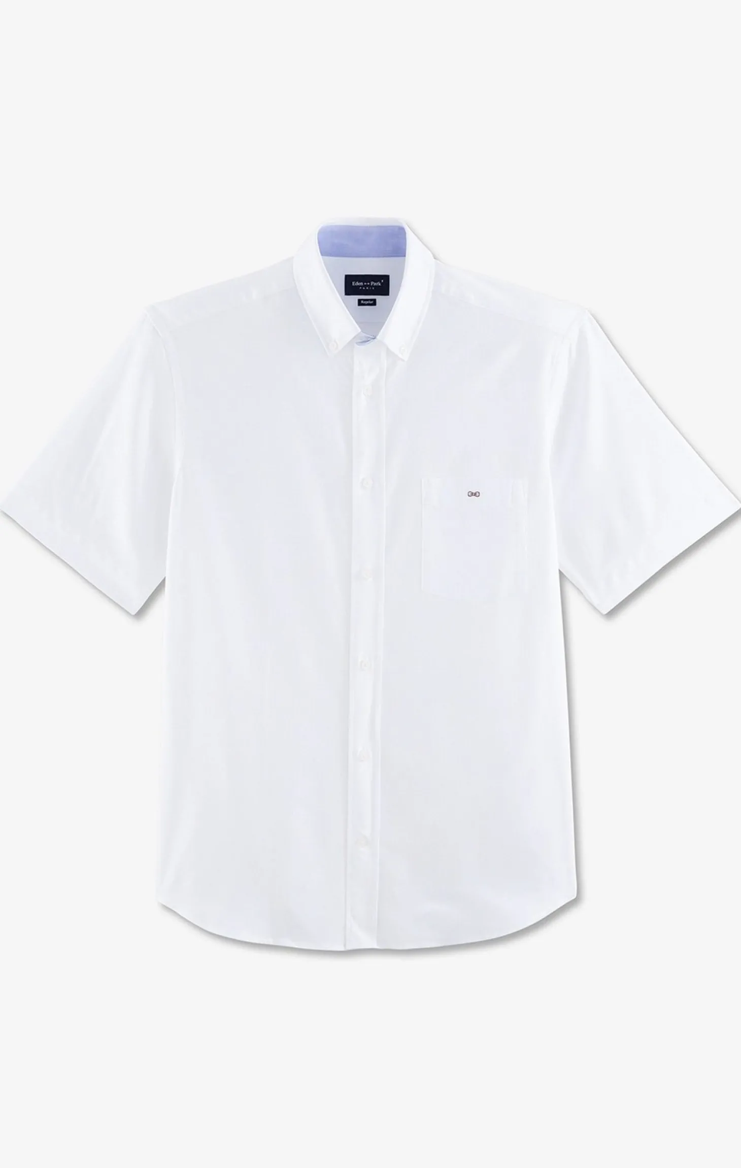 Short sleeved white cotton shirt