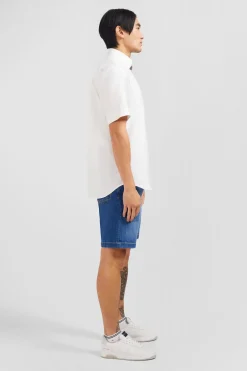 Short sleeved white cotton shirt