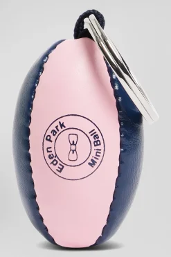 Sky blue rugby ball key ring
