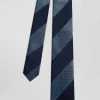 Sky blue silk tie with large stripes