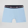 Sky blue stretch cotton boxers with branded waistband