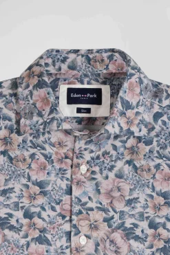 Slim beige cotton shirt