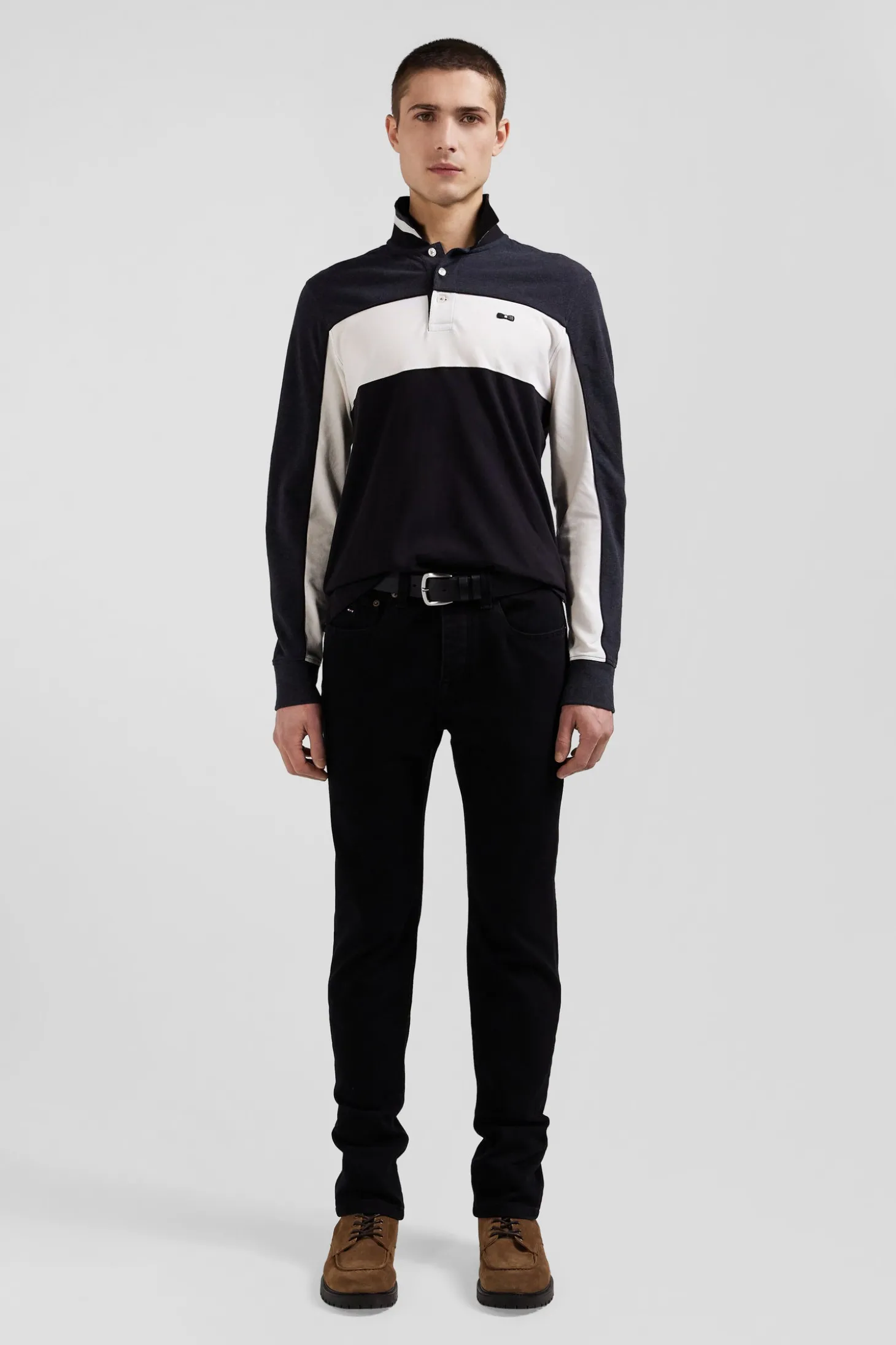 Slim black mixed stretch denim jeans
