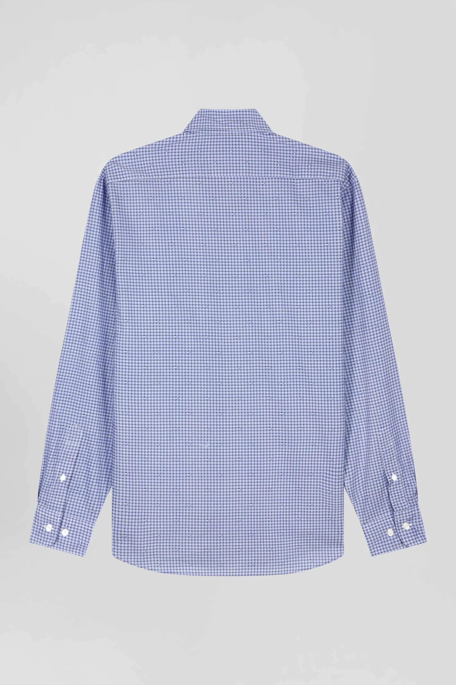 Slim blue graphic print cotton poplin shirt