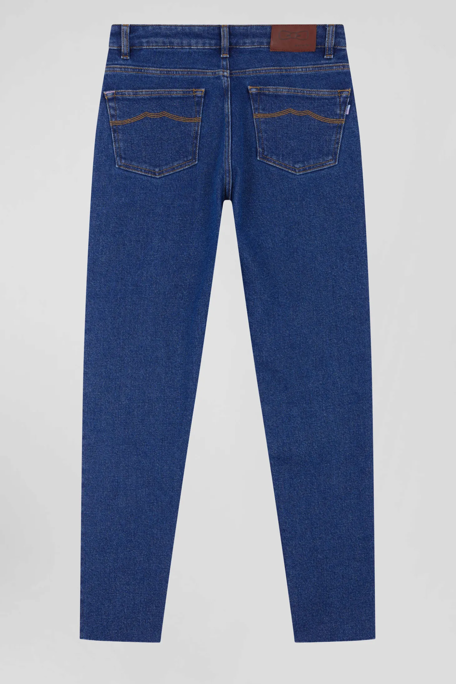 Slim dark blue cotton 5-pocket jeans