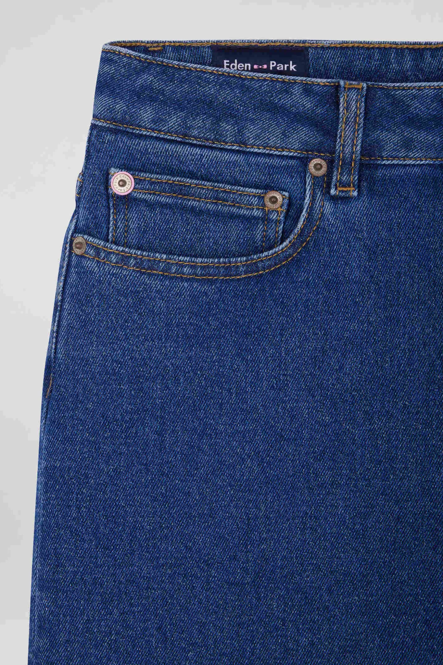 Slim dark blue cotton 5-pocket jeans