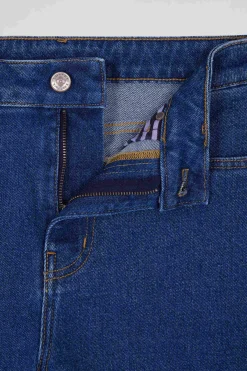 Slim dark blue cotton 5-pocket jeans