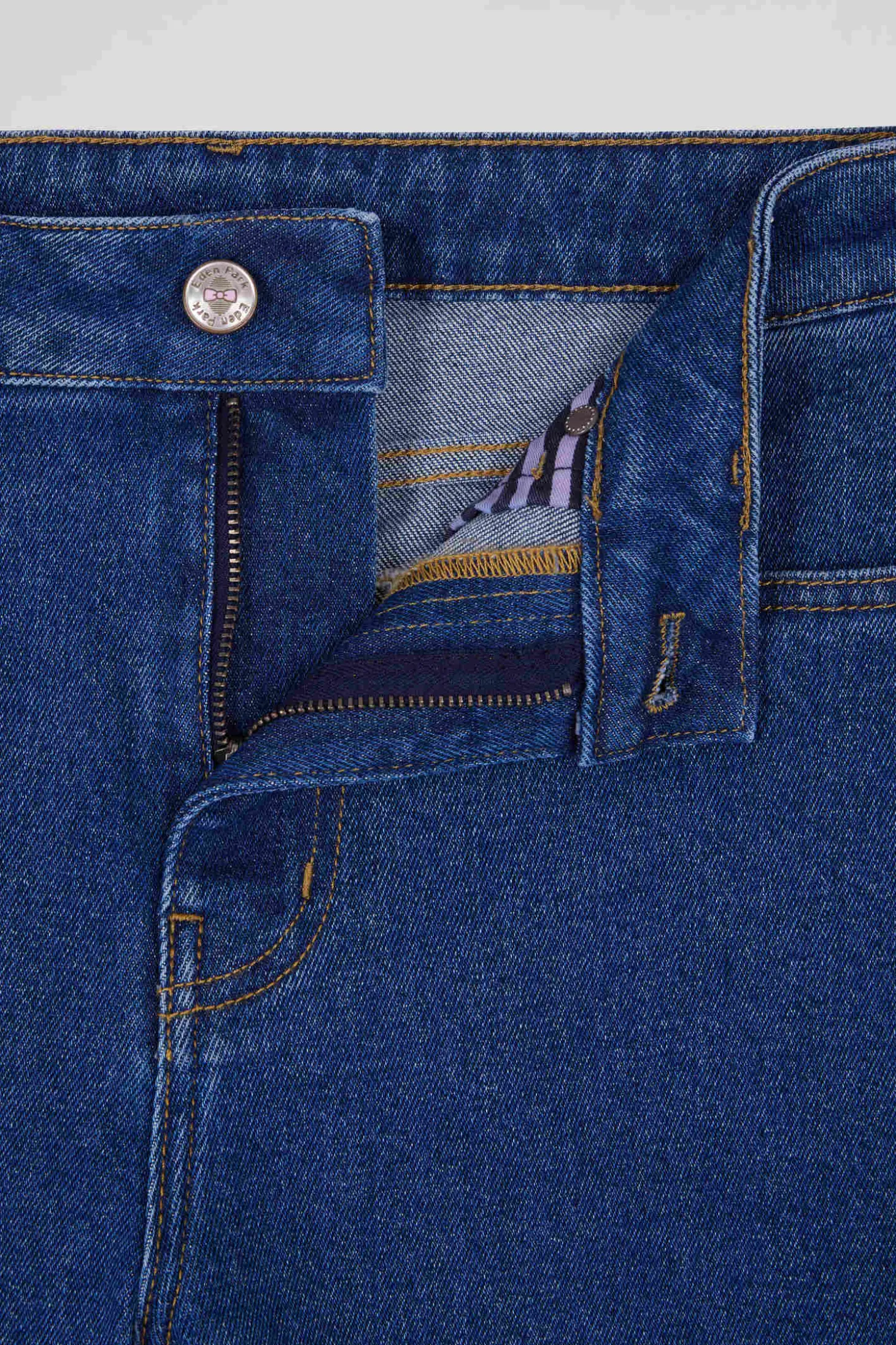 Slim dark blue cotton 5-pocket jeans
