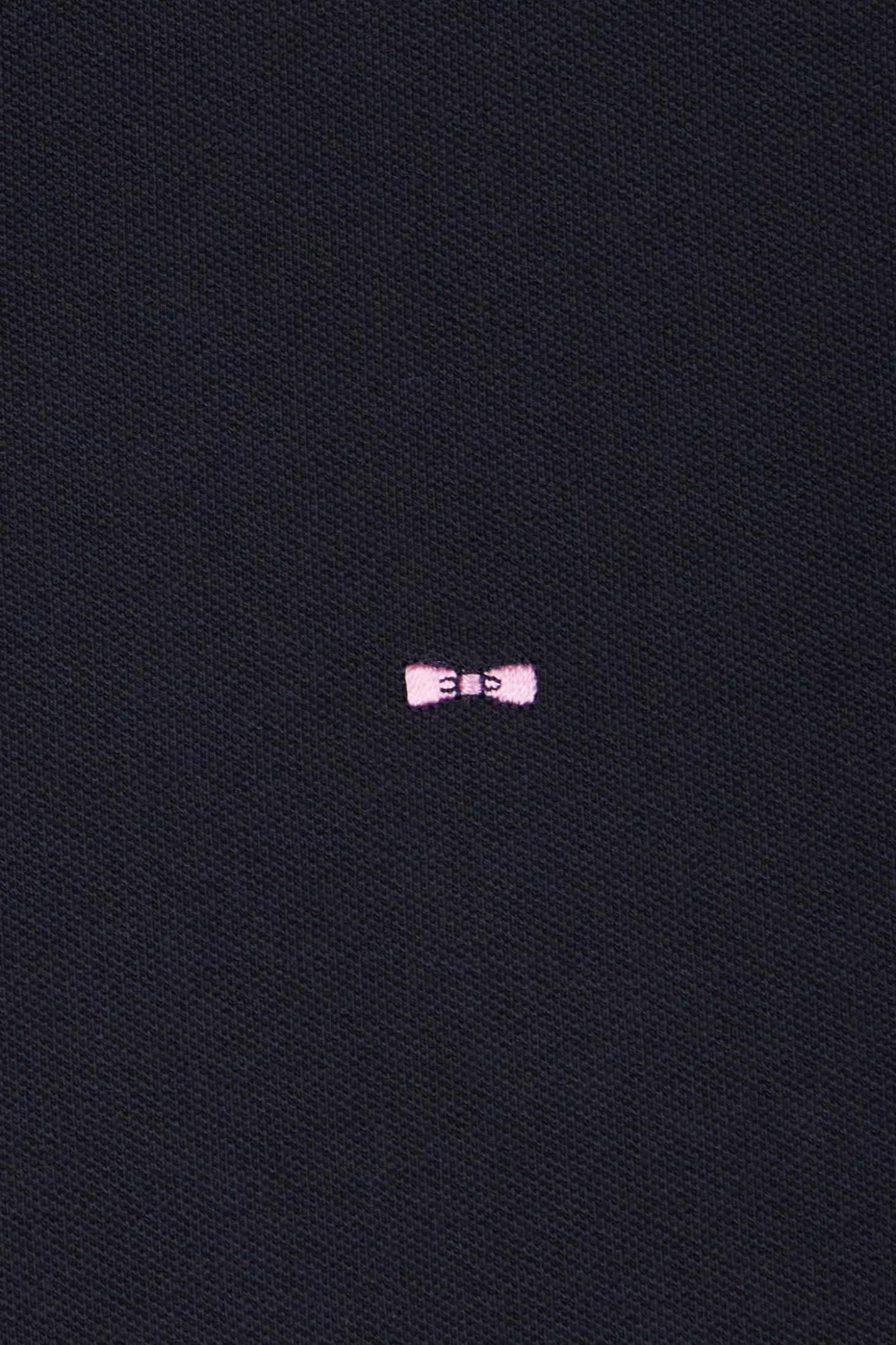 Slim navy blue short-sleeved cotton piqué polo shirt