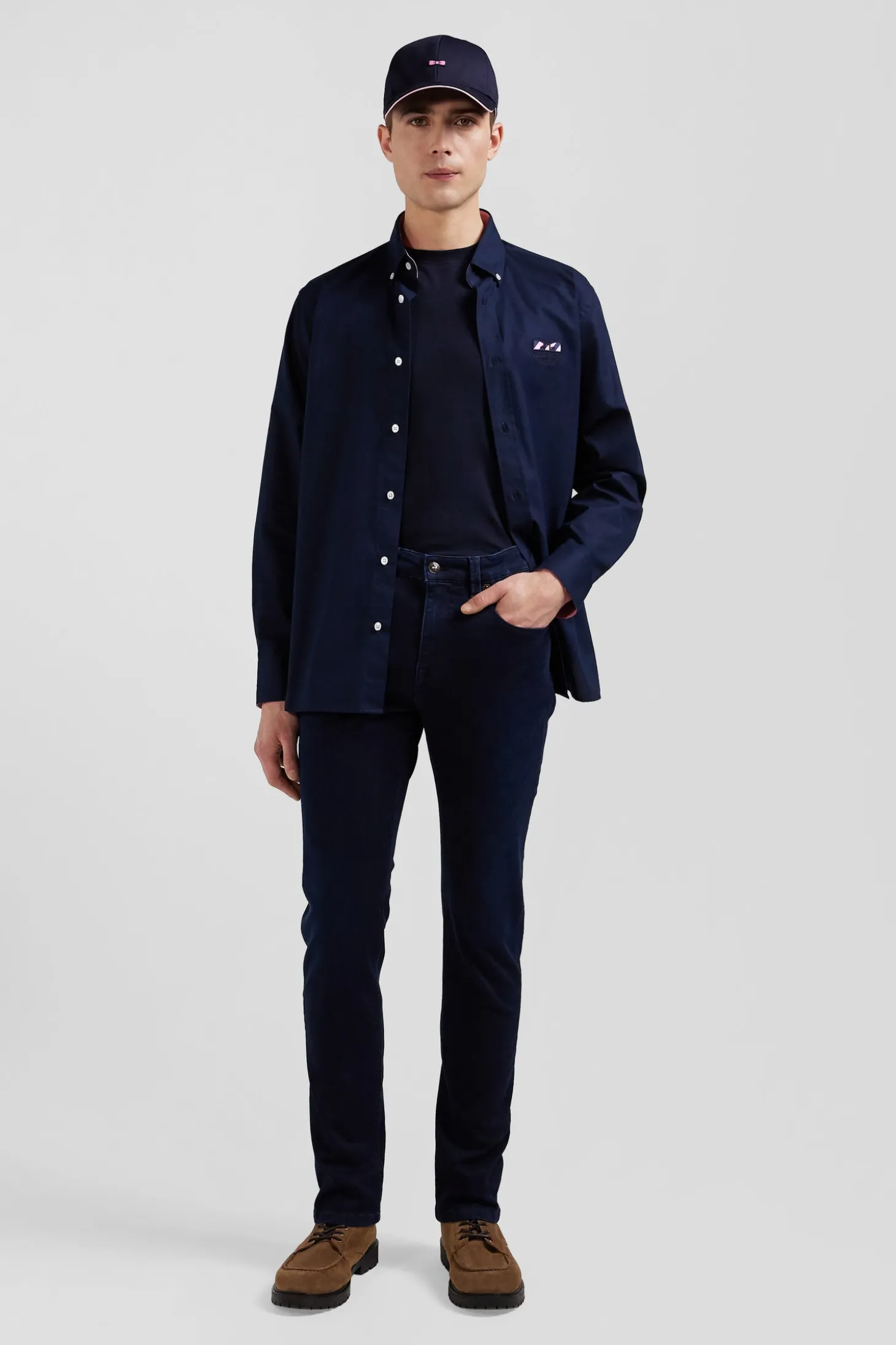 Slim navy blue stretch denim jeans