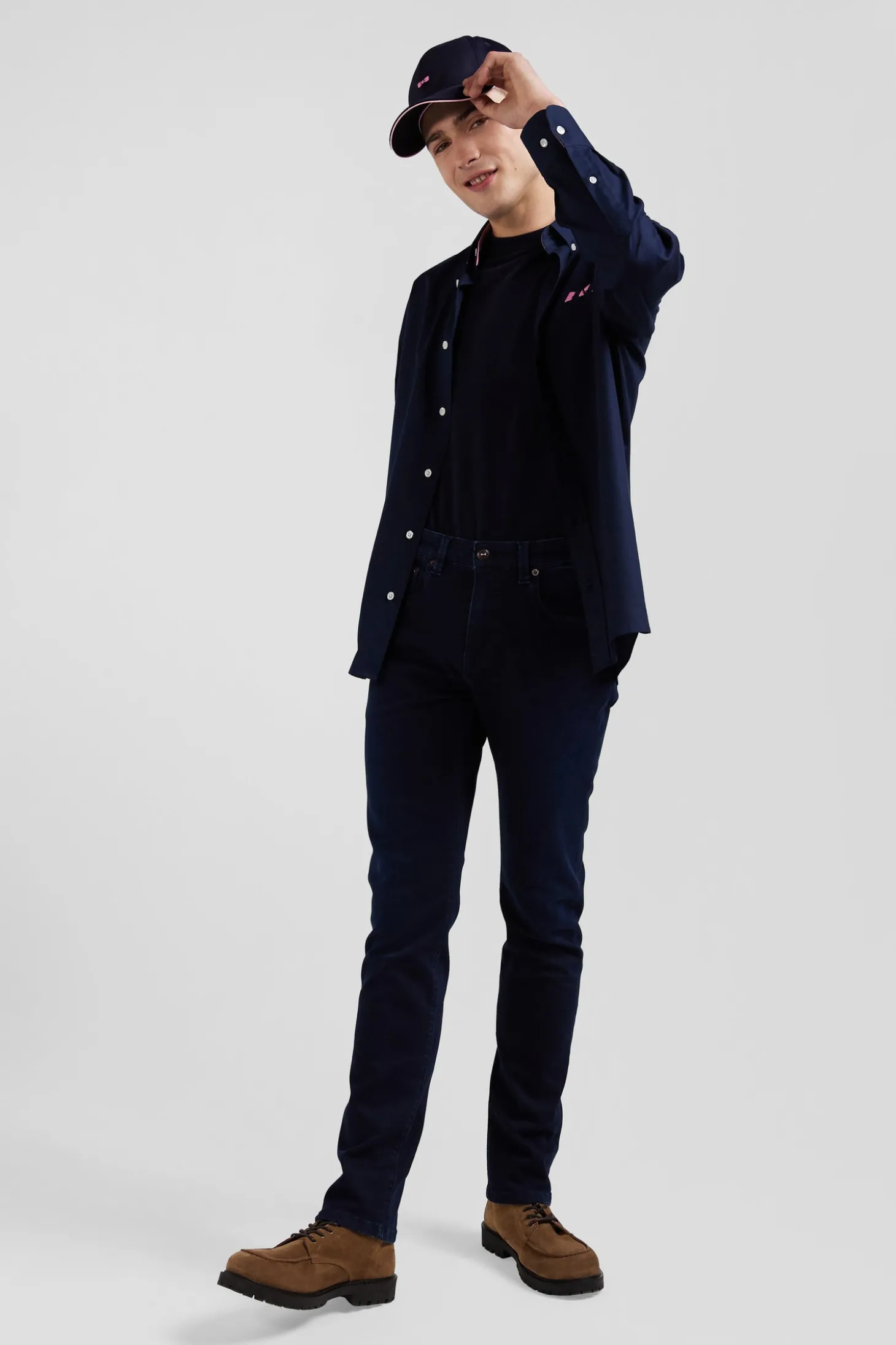 Slim navy blue stretch denim jeans