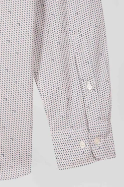 Slim pink microprint cotton shirt