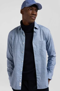 Slim sky blue cotton shirt