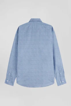 Slim sky blue cotton shirt