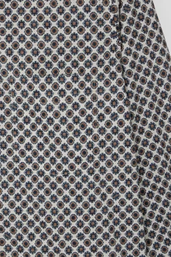Slim-fit cotton shirt with off-white micro patterns