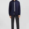 Slim-fit navy shirt in stretch poplin