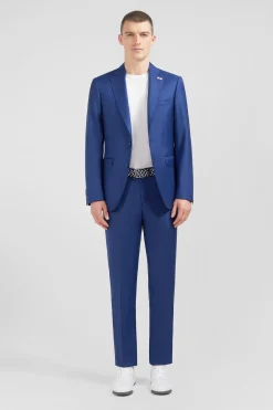 Slim-fit suit in blue wool