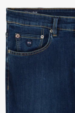 Straight jeans in blue stretch cotton