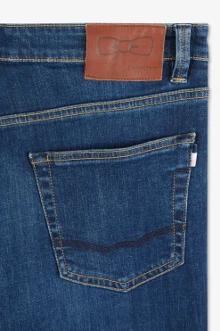 Straight jeans in blue stretch cotton