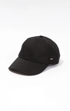 Unicolour black cotton cap