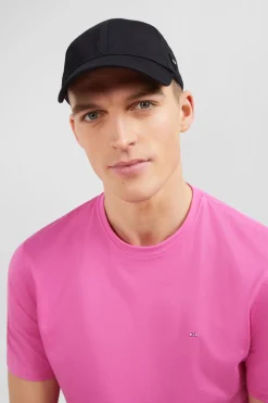 Unicolour black cotton cap