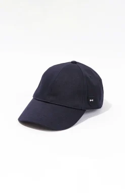 Unicolour navy blue cotton cap