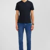 V-neck black light pima cotton t-shirt